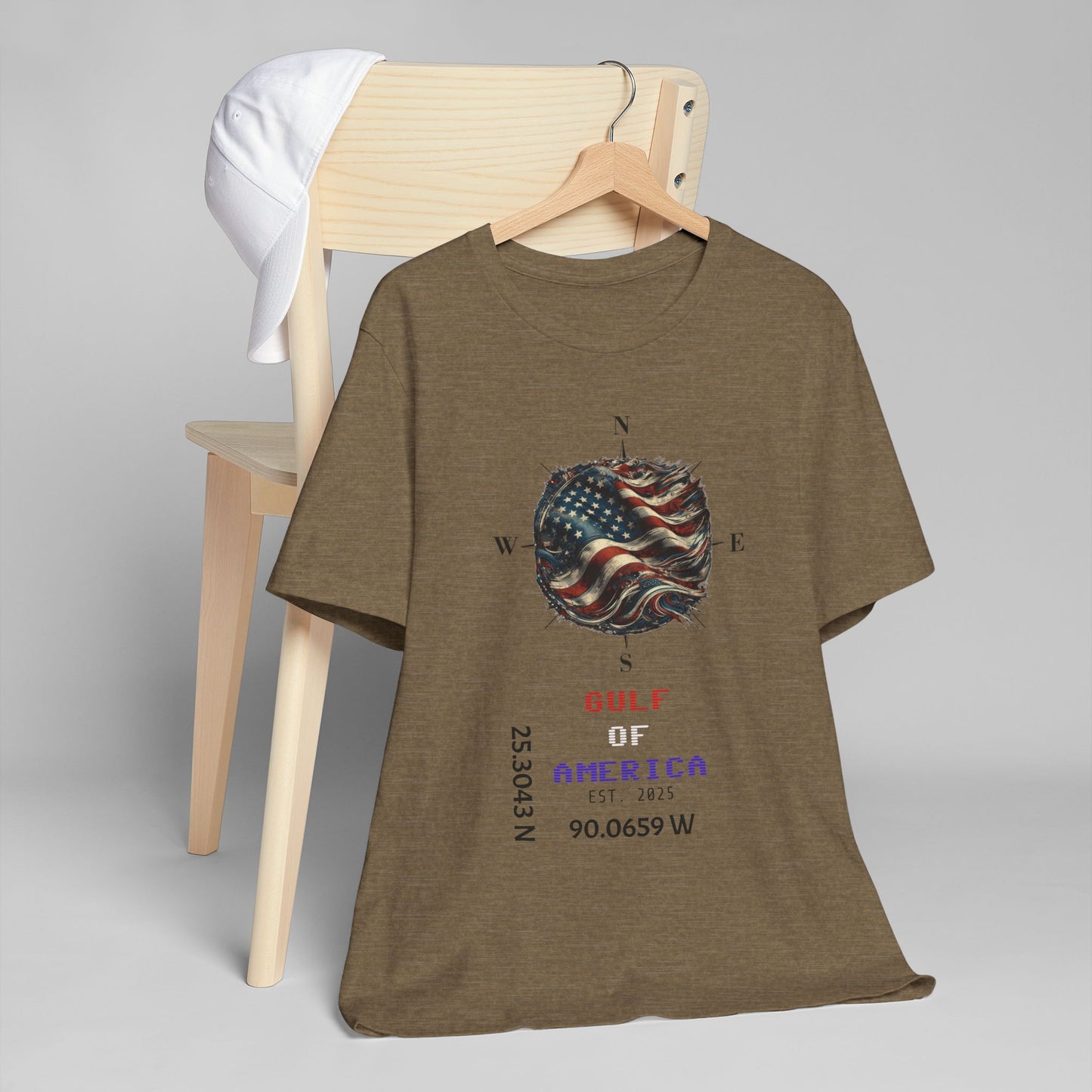 Gulf of America Unisex Jersey T-Shirt - Vintage Compass & Fish Design