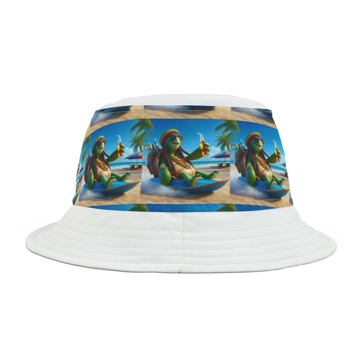 "SAND-SURFER TURTLE" Bucket Hat (AOP)