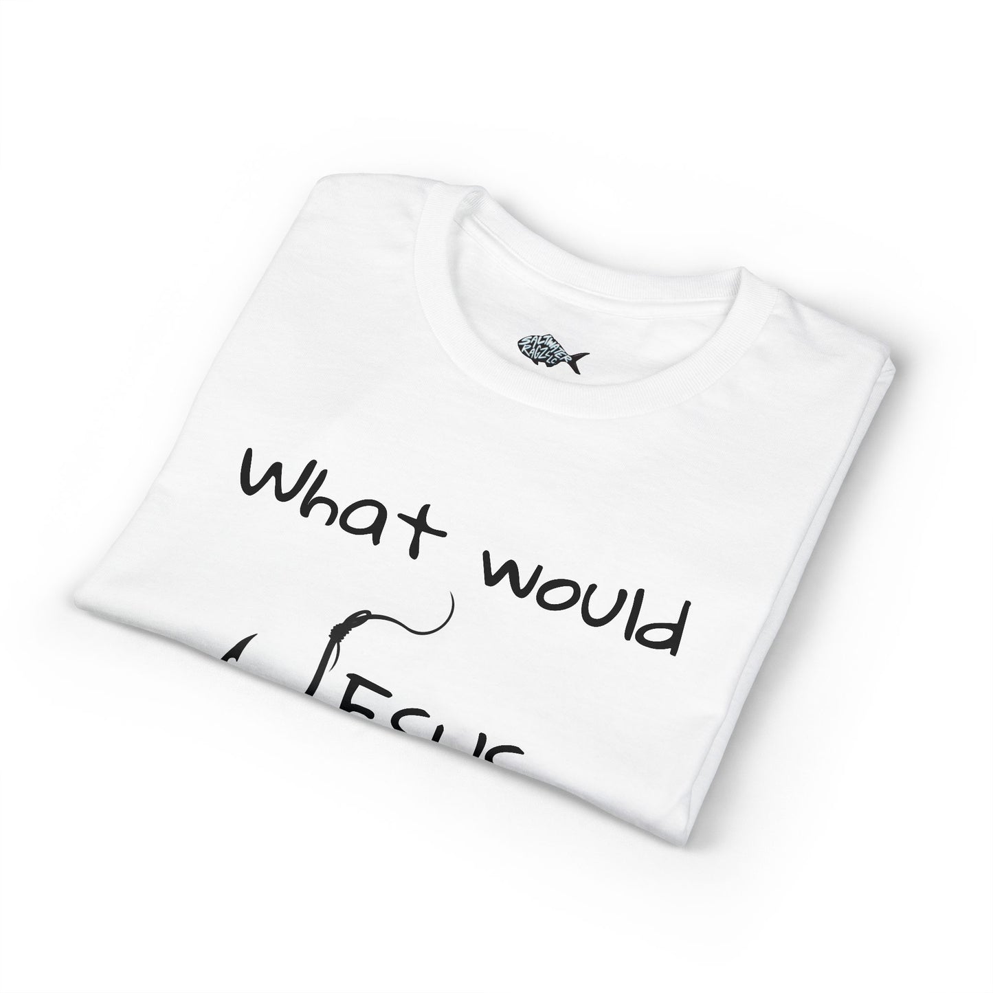 What Would Jesus Do? Christian T-Shirt — Faith Cross Back Design