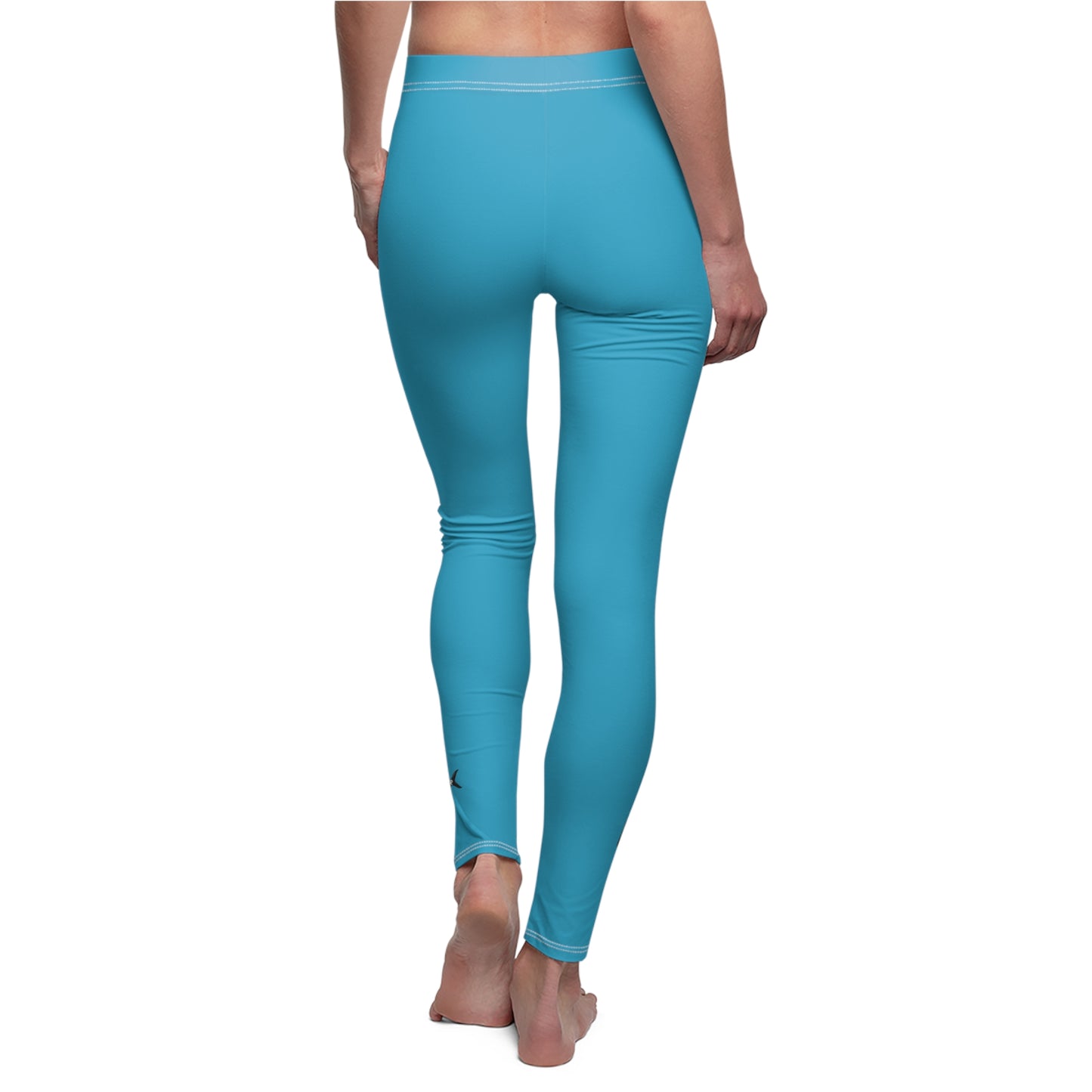 Stylish Women's Casual Leggings with Abstract Turquoise Design