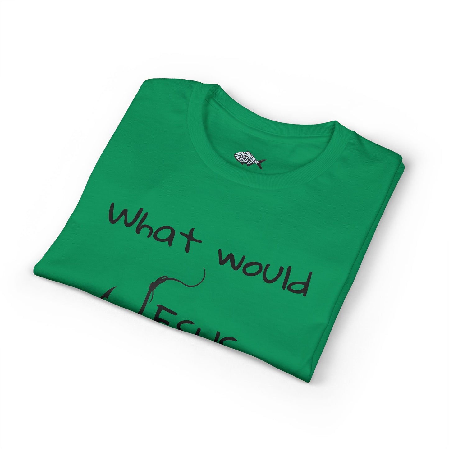 What Would Jesus Do? Christian T-Shirt — Faith Cross Back Design