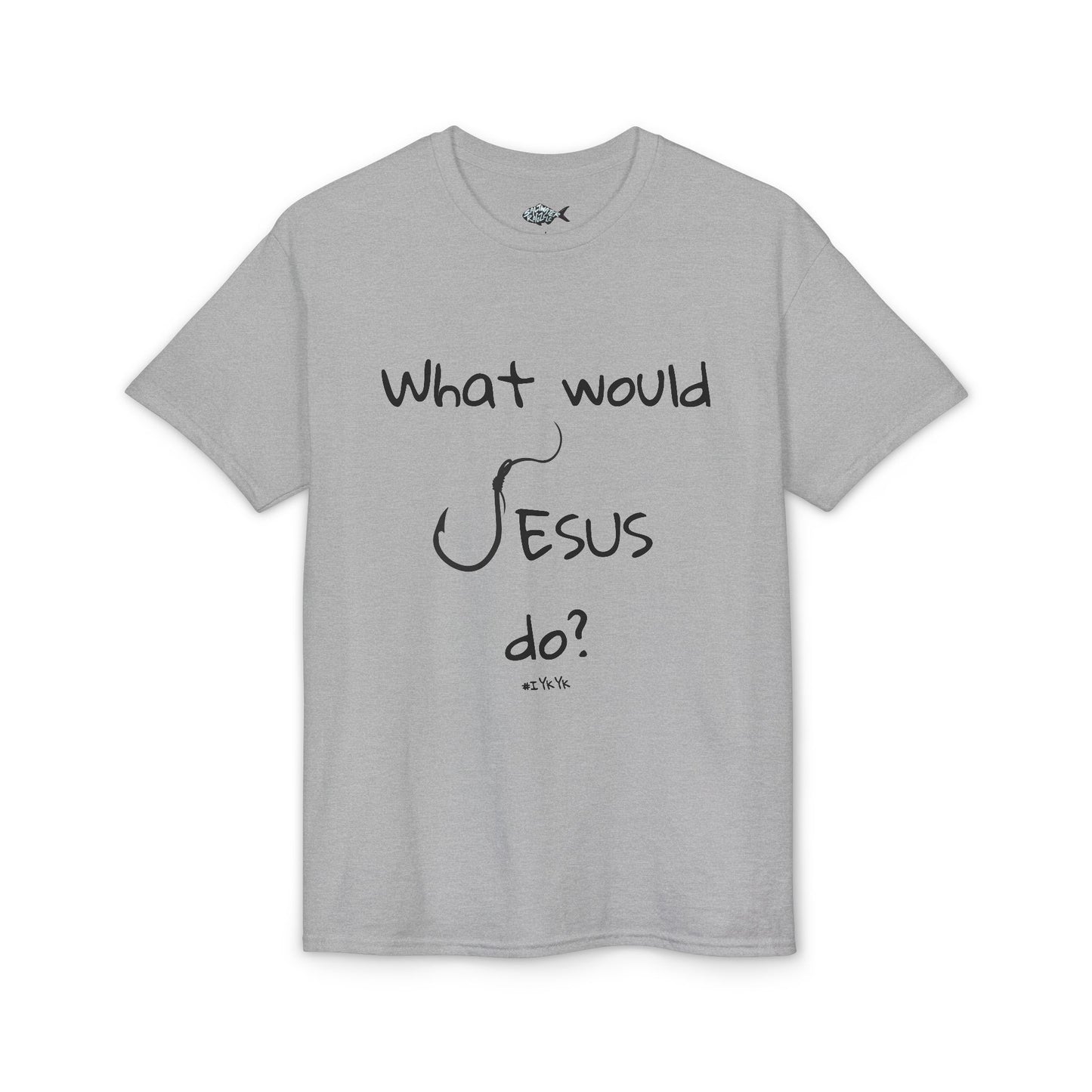 What Would Jesus Do? Christian T-Shirt — Faith Cross Back Design