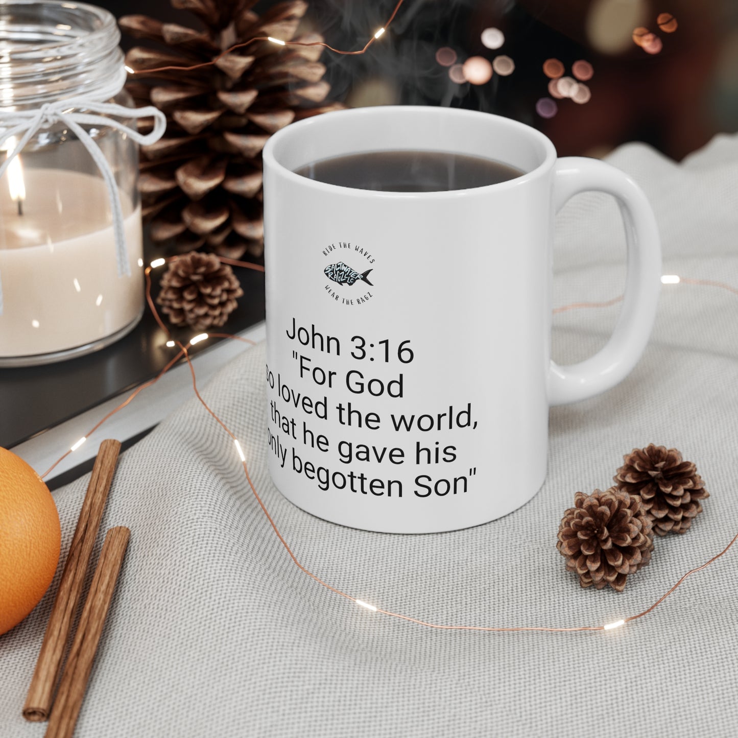 John 3:16 "For God So Loved The World" Ceramic Mug 11oz