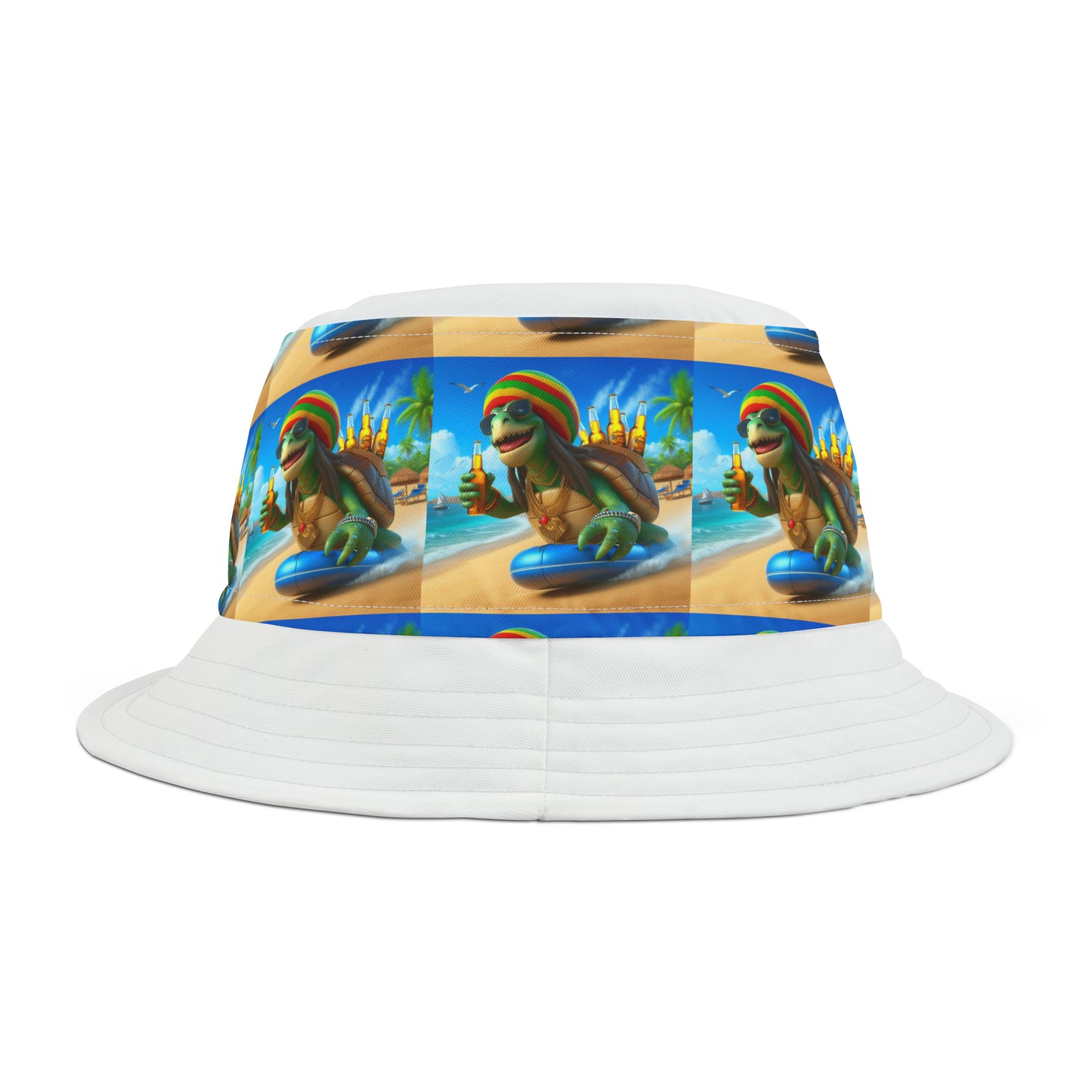 "BEACH-COMBER TURTLE" Bucket Hat (AOP)