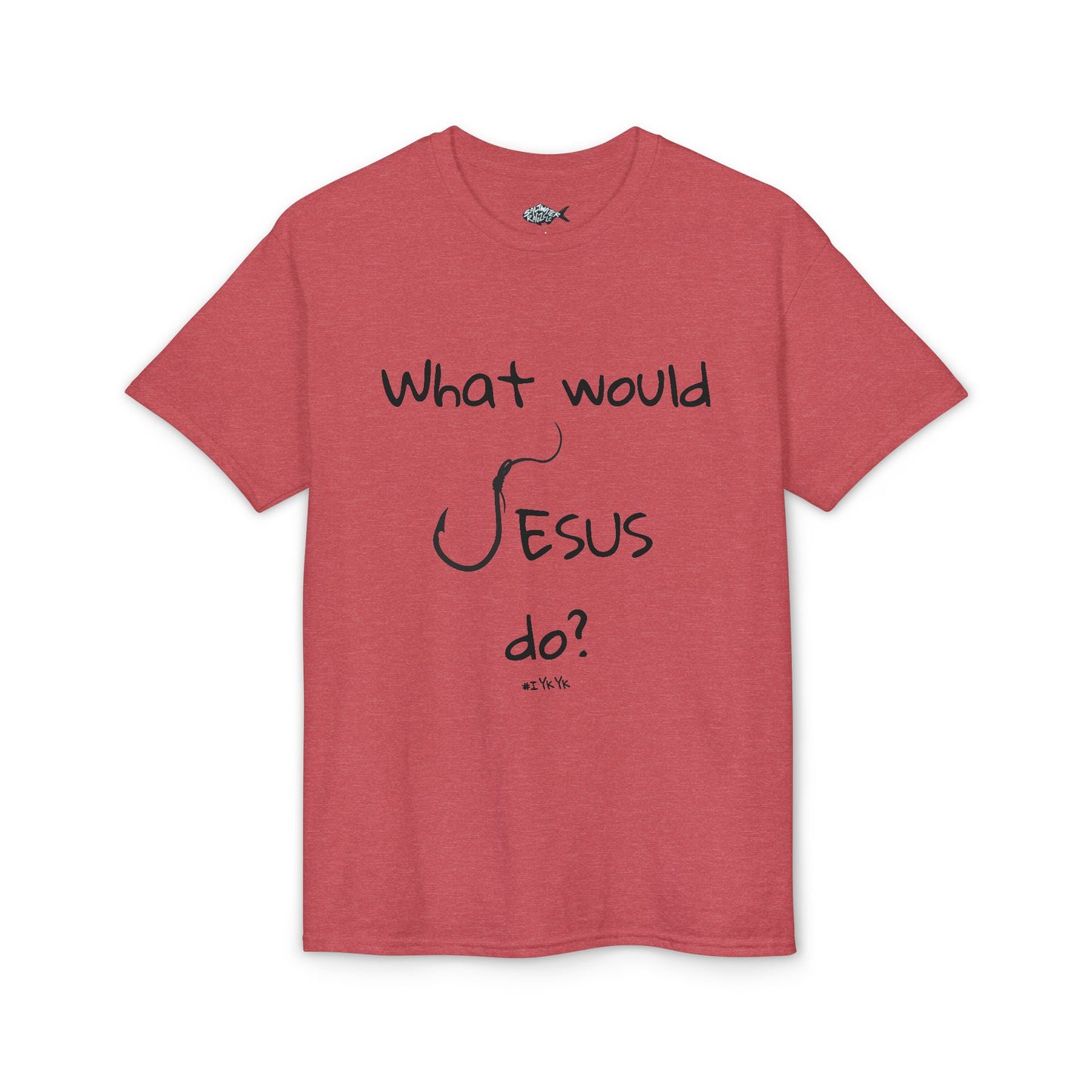 What Would Jesus Do? Christian T-Shirt — Faith Cross Back Design