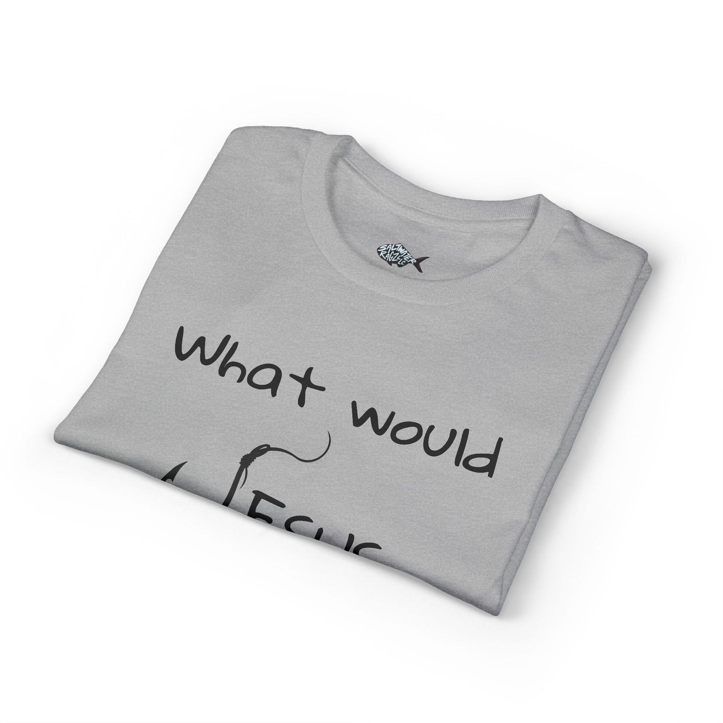 What Would Jesus Do? Christian T-Shirt — Faith Cross Back Design