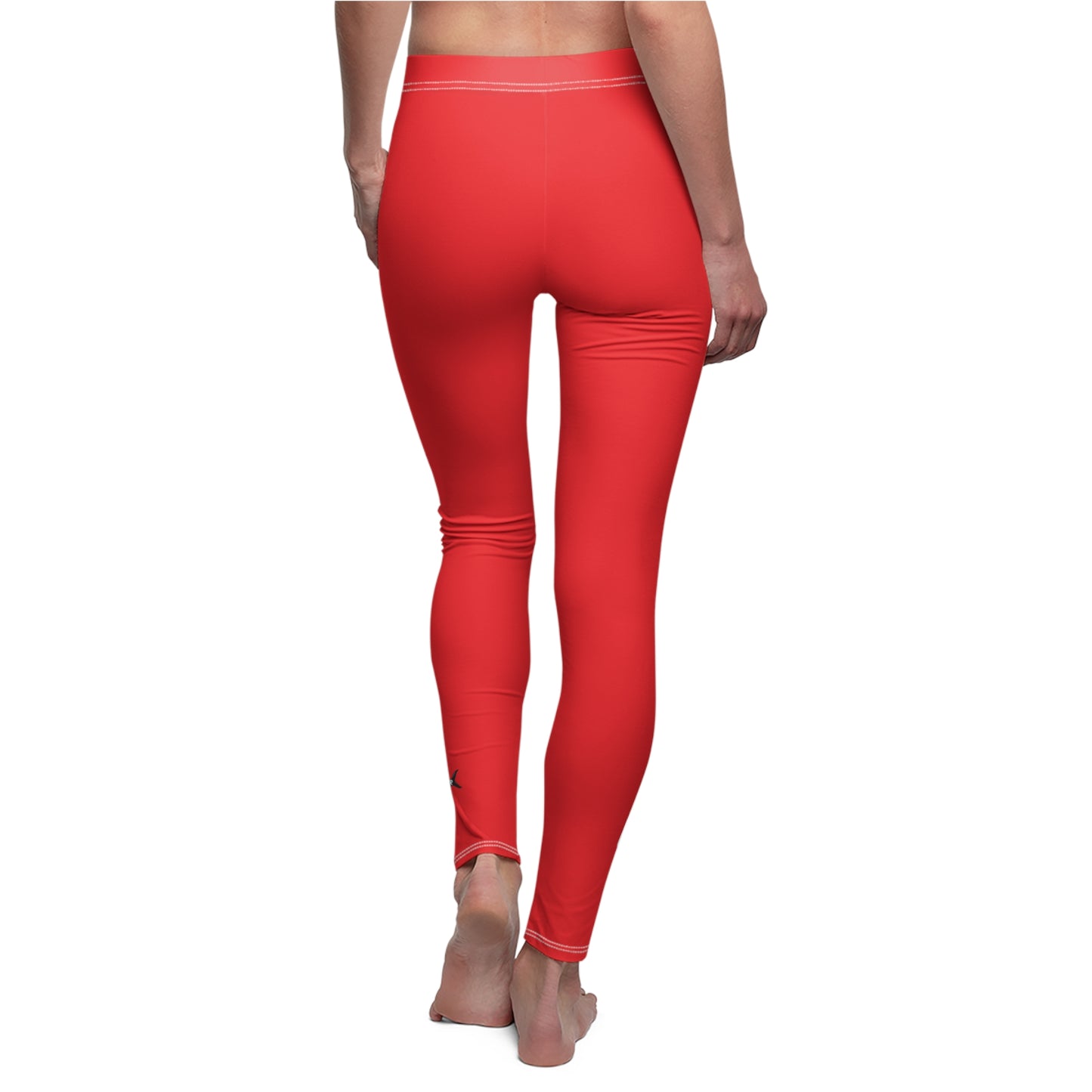 Stylish Women's Casual Leggings with Abstract Red Design